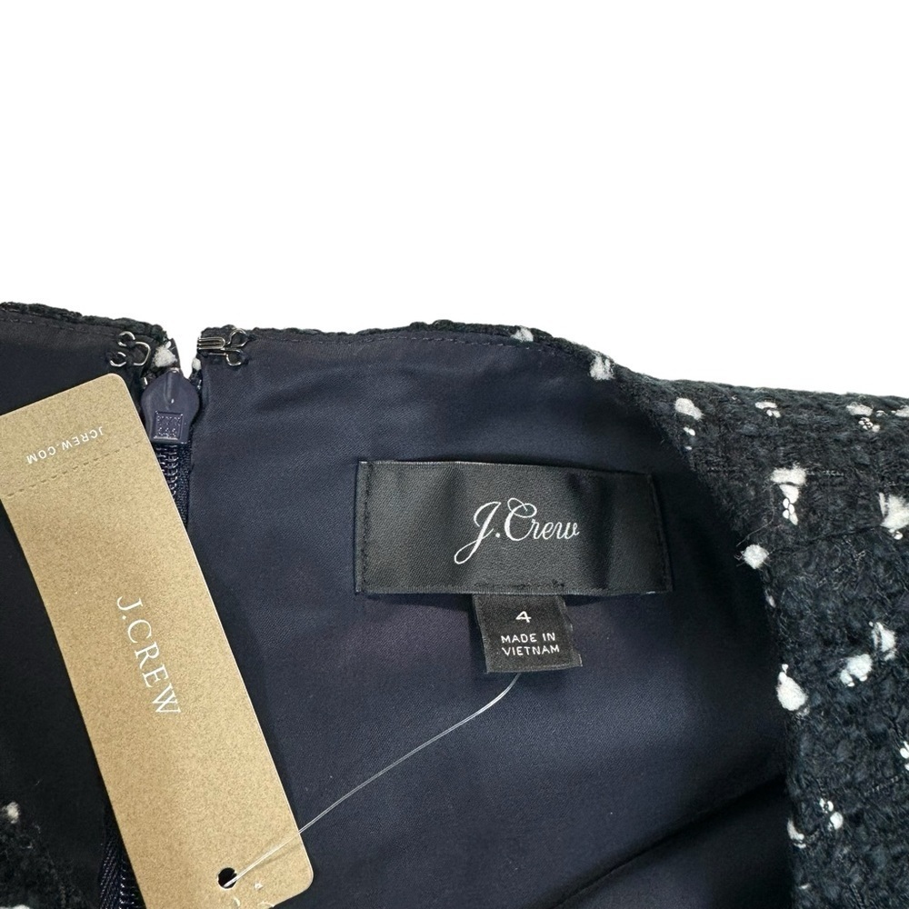 J.Crew Places Sheath Dress in Navy Dotted Tweed Size 4 NWT Style #AC413 - Picture 8 of 11